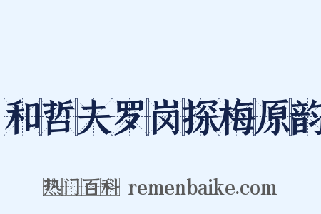 和哲夫罗岗探梅原韵是什么意思的图片